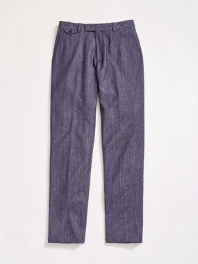 Billy Reid Flat Front Indigo Virgin Wool Trousers 34/36